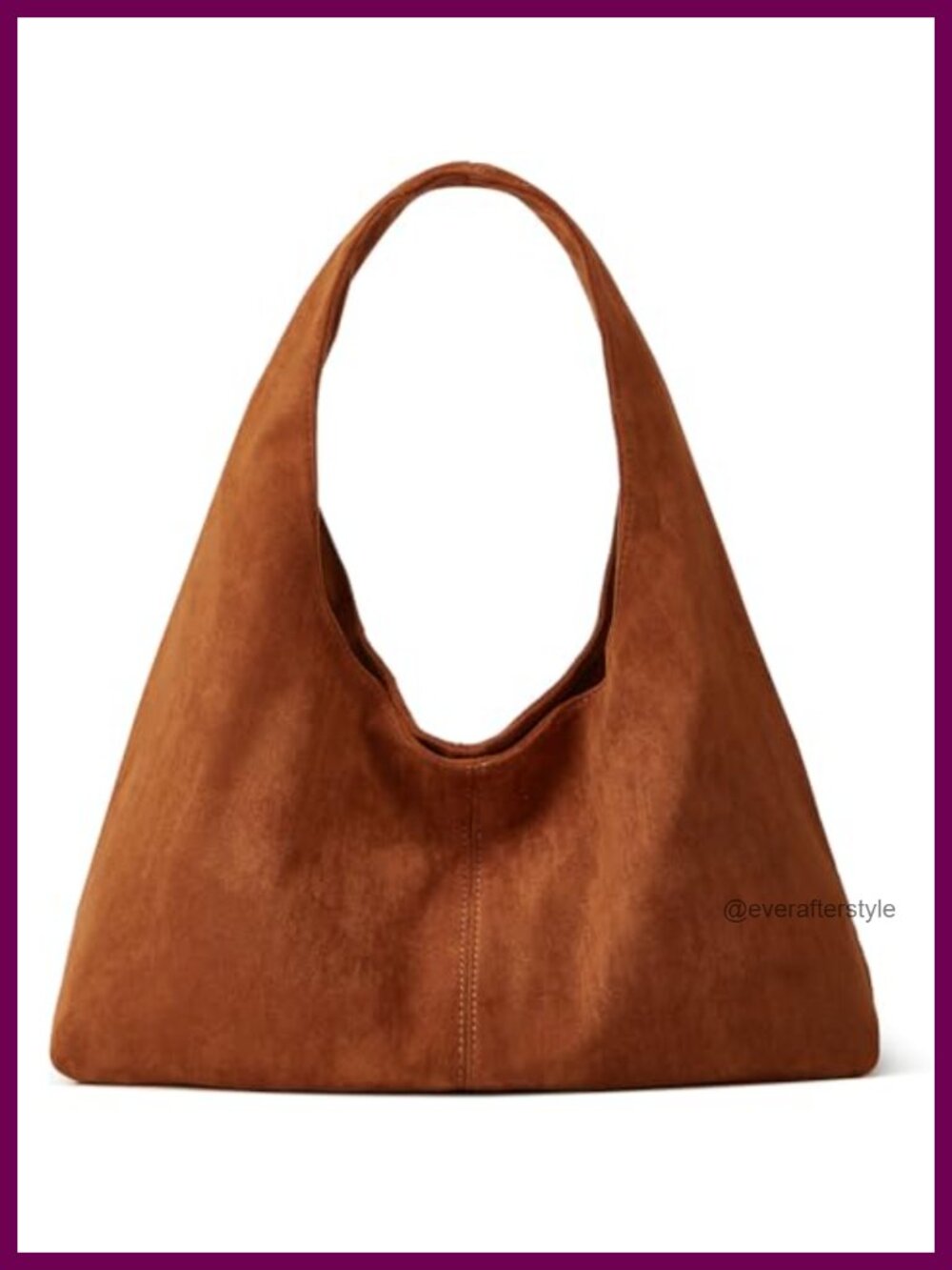 Suede Tote Bag Retro Crescent Shoulder Bag Slouchy Hobo Purse